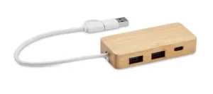 Бамбуков USB хъб с 3 порта